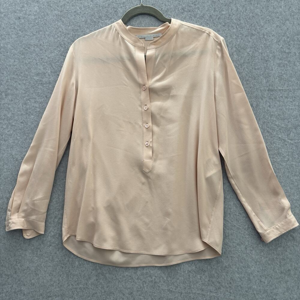 Stella McCartney 100% Silk Popover Blouse Top Sz 40 (US 4-6) Peach Quiet Luxury